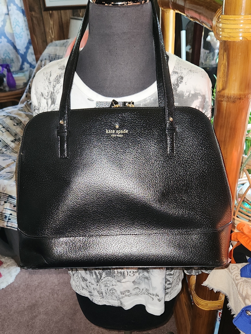 Black Leather Kate Spade Shoulder Bag